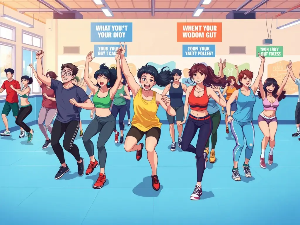 A dynamic image of children engaged in a gymnastics class, performing various exercises with enthusiasm and joy, showcasing the energy and fun of the program.